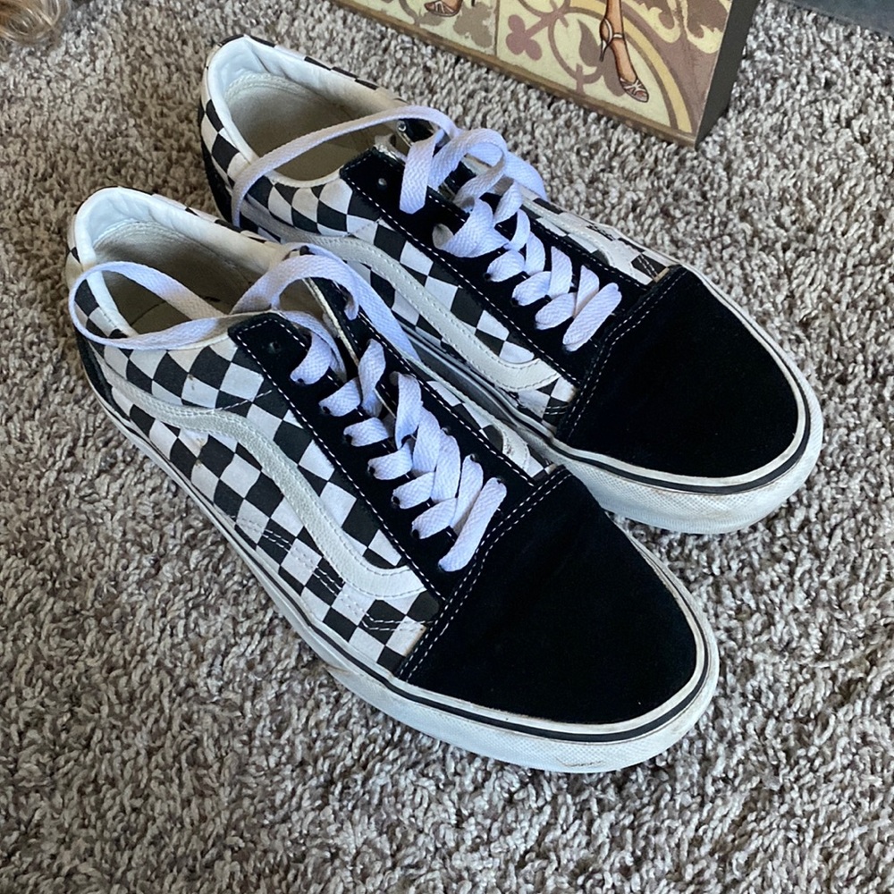 Checkered platform vans
